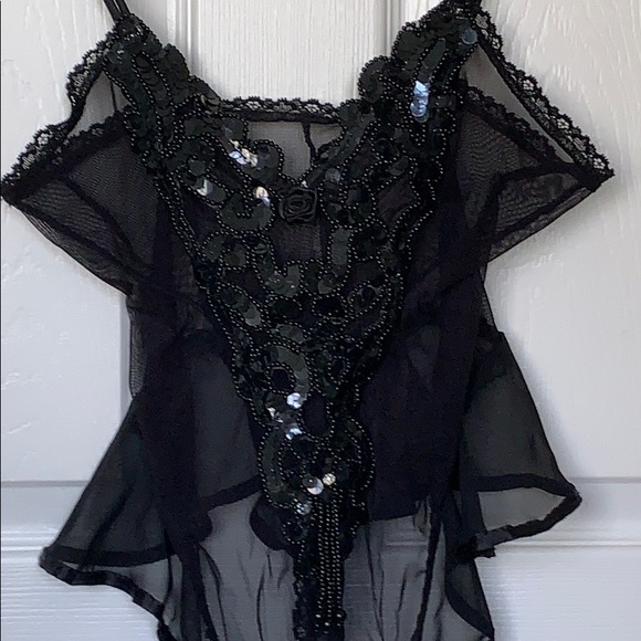 Other - Vintage fabulous Sexy Black teddy embellished